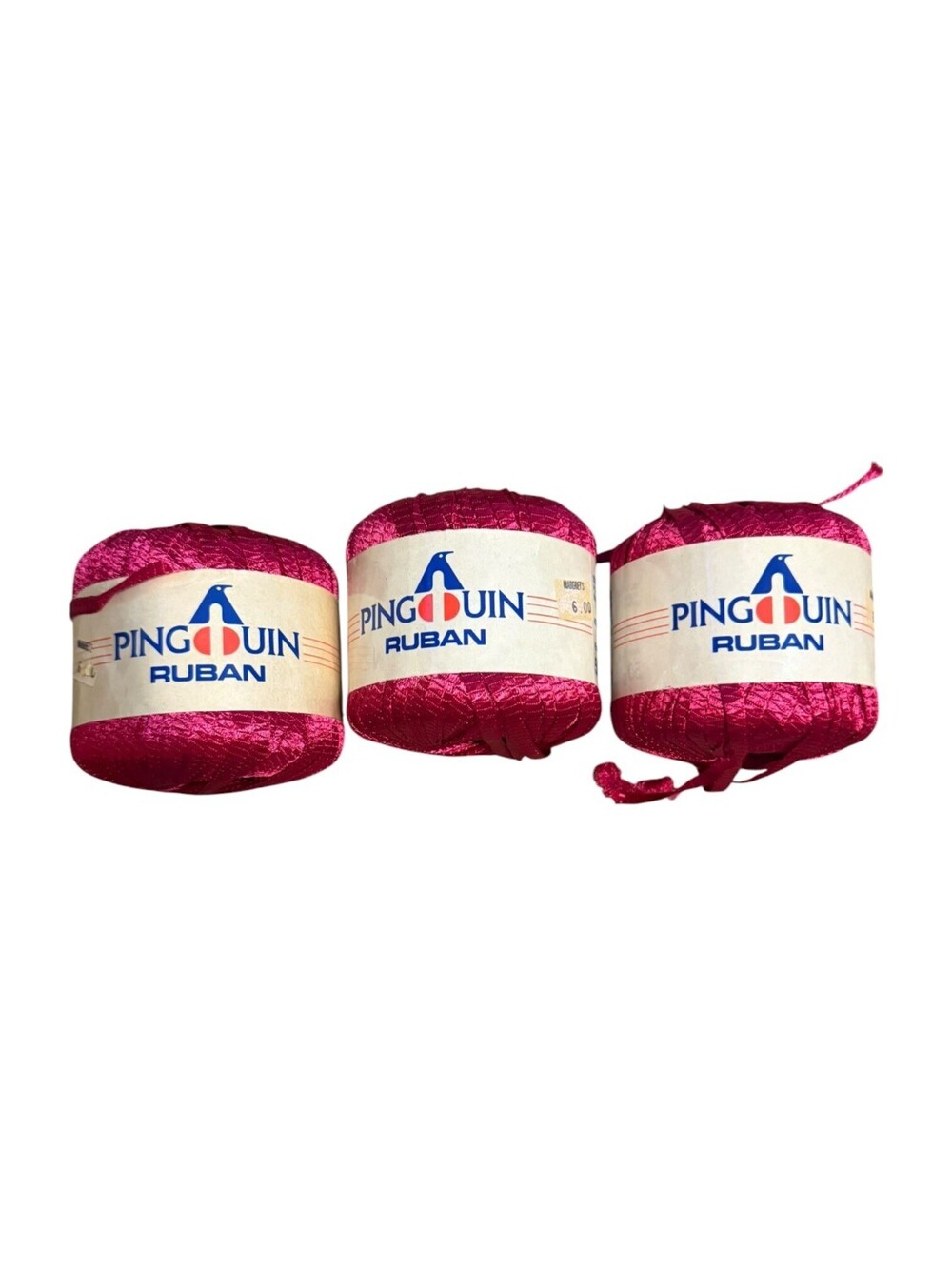 Pinguin Ruban Ribbon Thread Spools - Set of 3 yard Pink